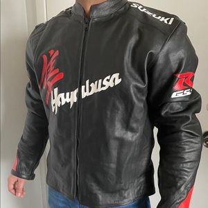 Suzuki Hayabusa Motorcycle Leather Racing Jacket